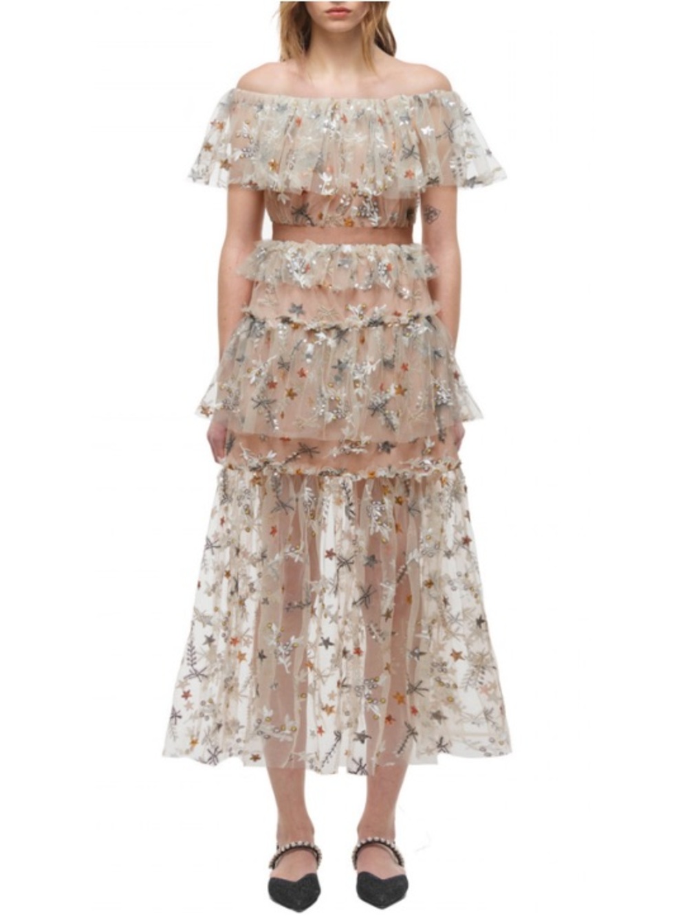 self portrait star embellished dress